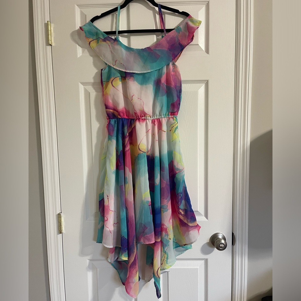 Tie Die dress in junior’s medium with handkerchief hem Children’s Place